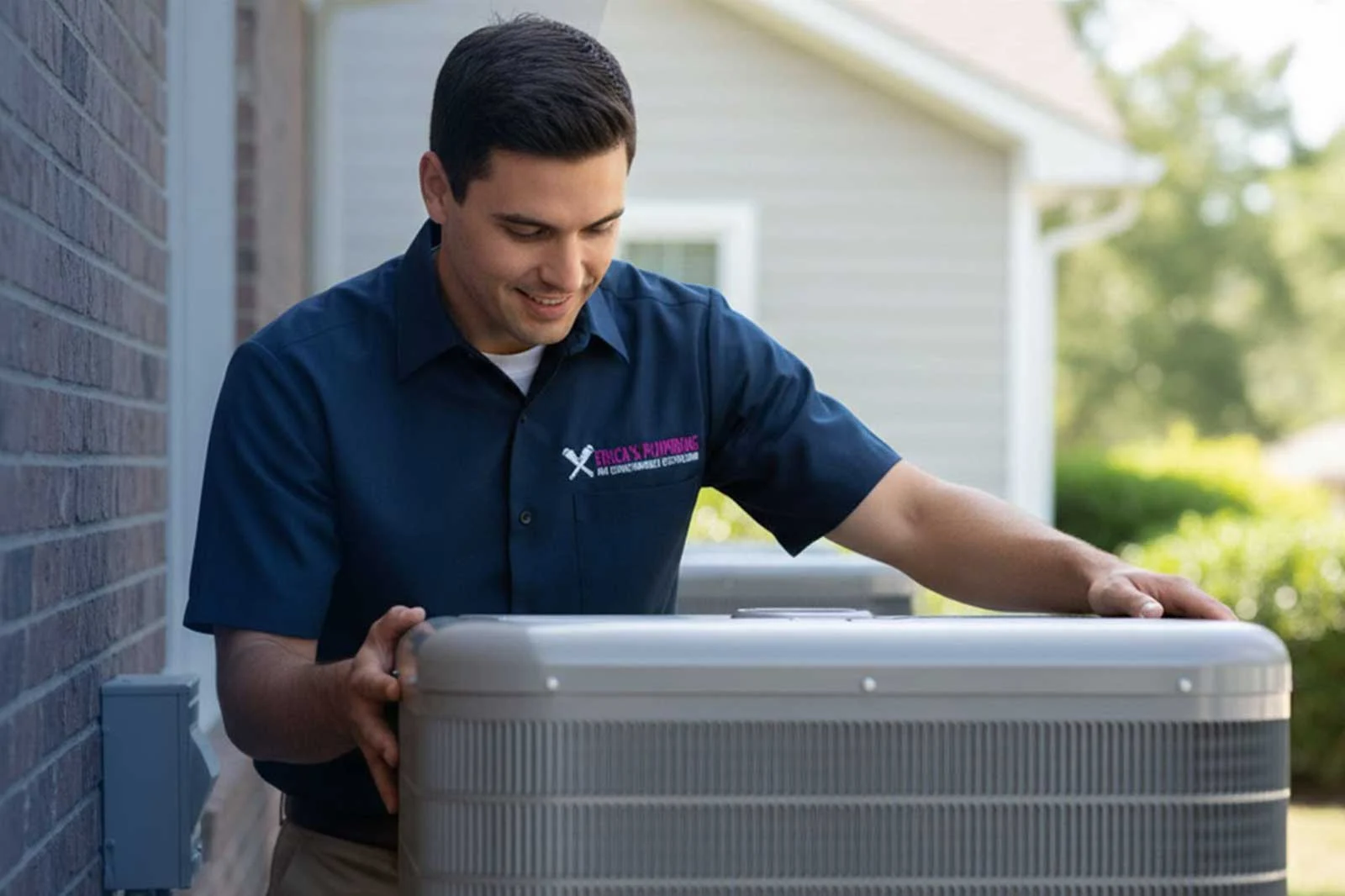 Air-Conditioning-Services air conditioning services for South Florida, Miami, Ft. Lauderdale Erica's service technician working on AC System